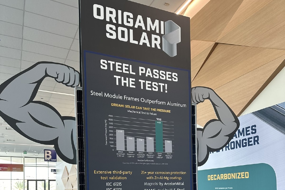 Origami Solar tradeshow graphics for booth for RE+ 2024