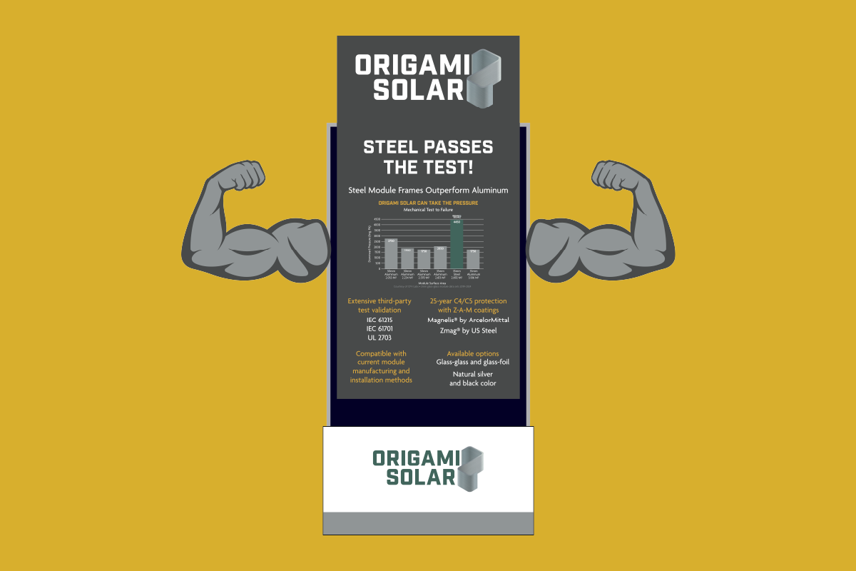 Origami Solar tradeshow graphics for booth for RE+ 2024