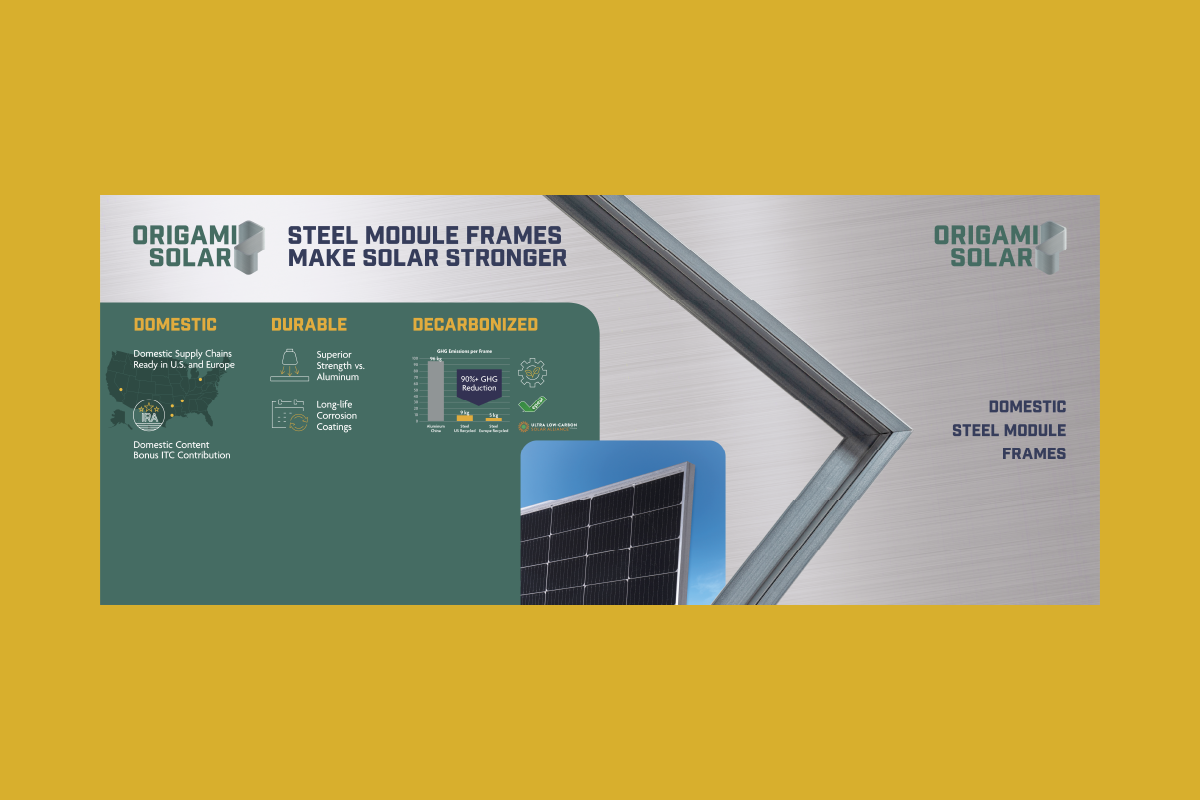 Origami Solar tradeshow graphics for booth for RE+ 2024