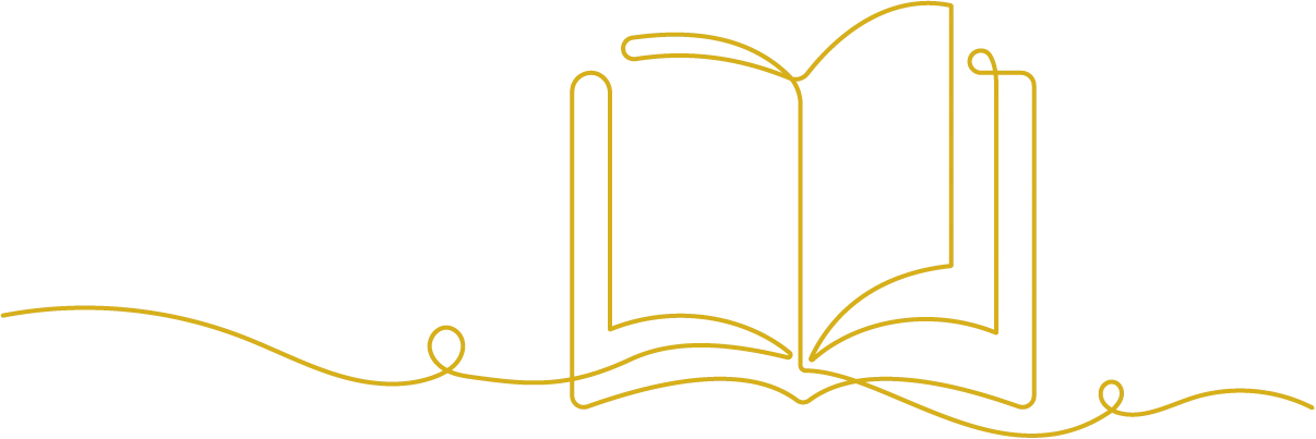 Single, continuous line drawing of an open book